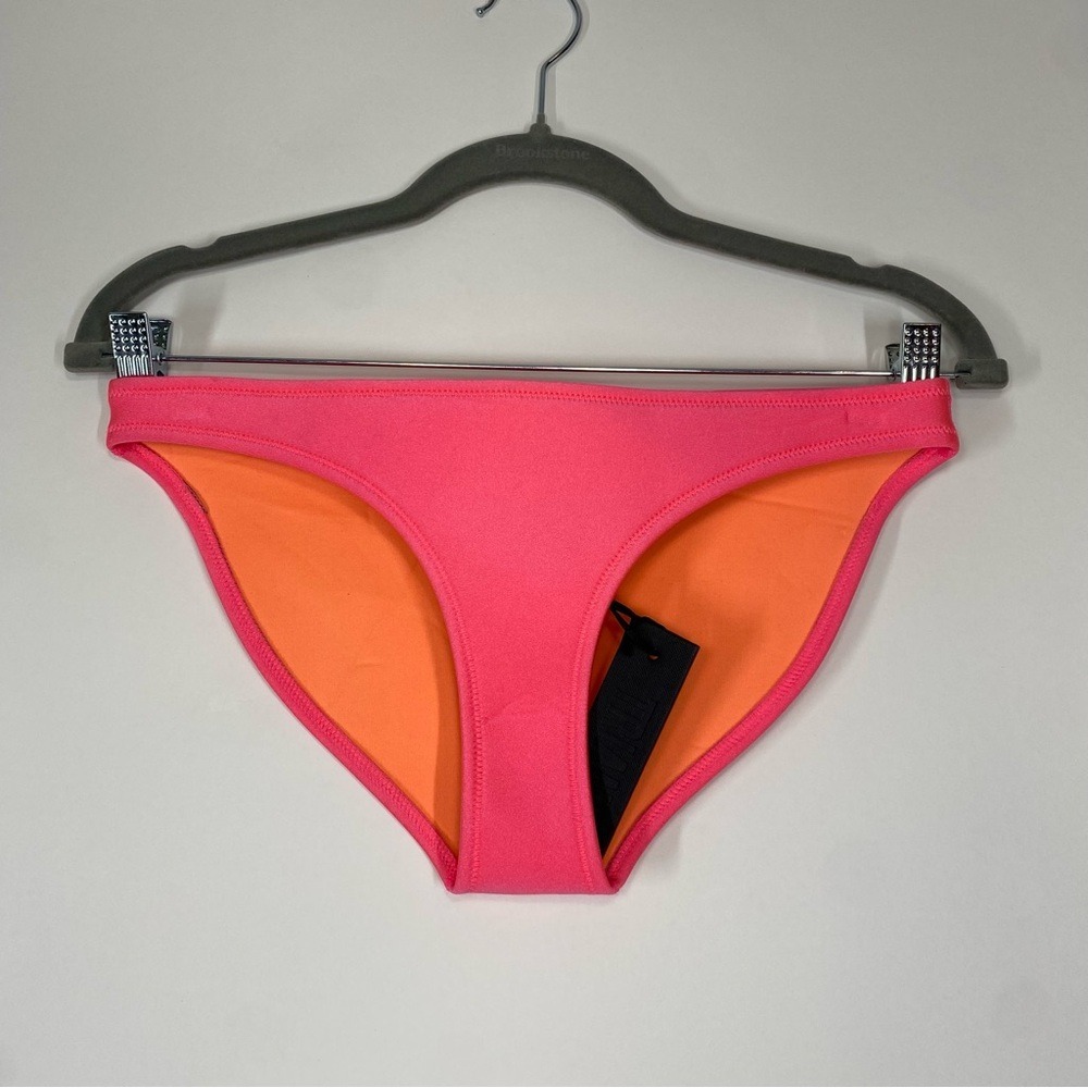 Triangl Womens Swimwear Neon Pink Neoprene Bikini Bottom Size L NWT